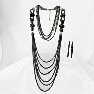 Bundle of Gunmetal Tone Costume Jewerly